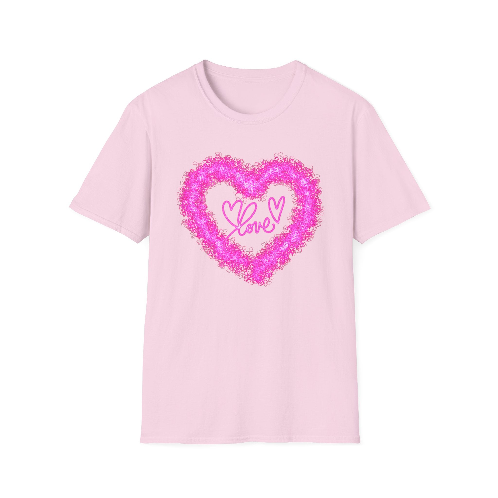 LOVE WITH HEART WREATH Unisex Softstyle T-Shirt
