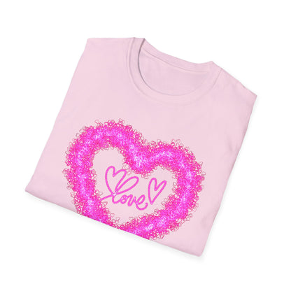 LOVE WITH HEART WREATH Unisex Softstyle T-Shirt