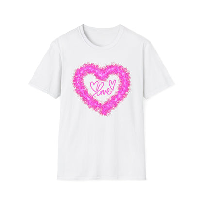 LOVE WITH HEART WREATH Unisex Softstyle T-Shirt