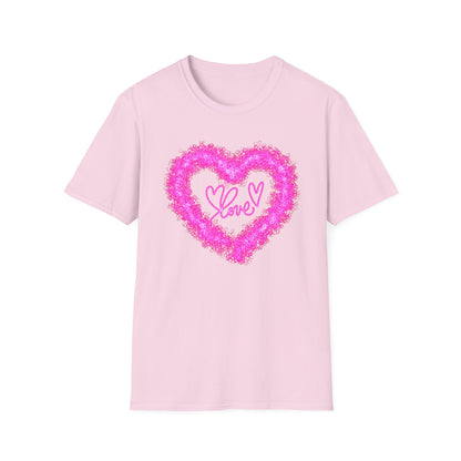 LOVE WITH HEART WREATH Unisex Softstyle T-Shirt