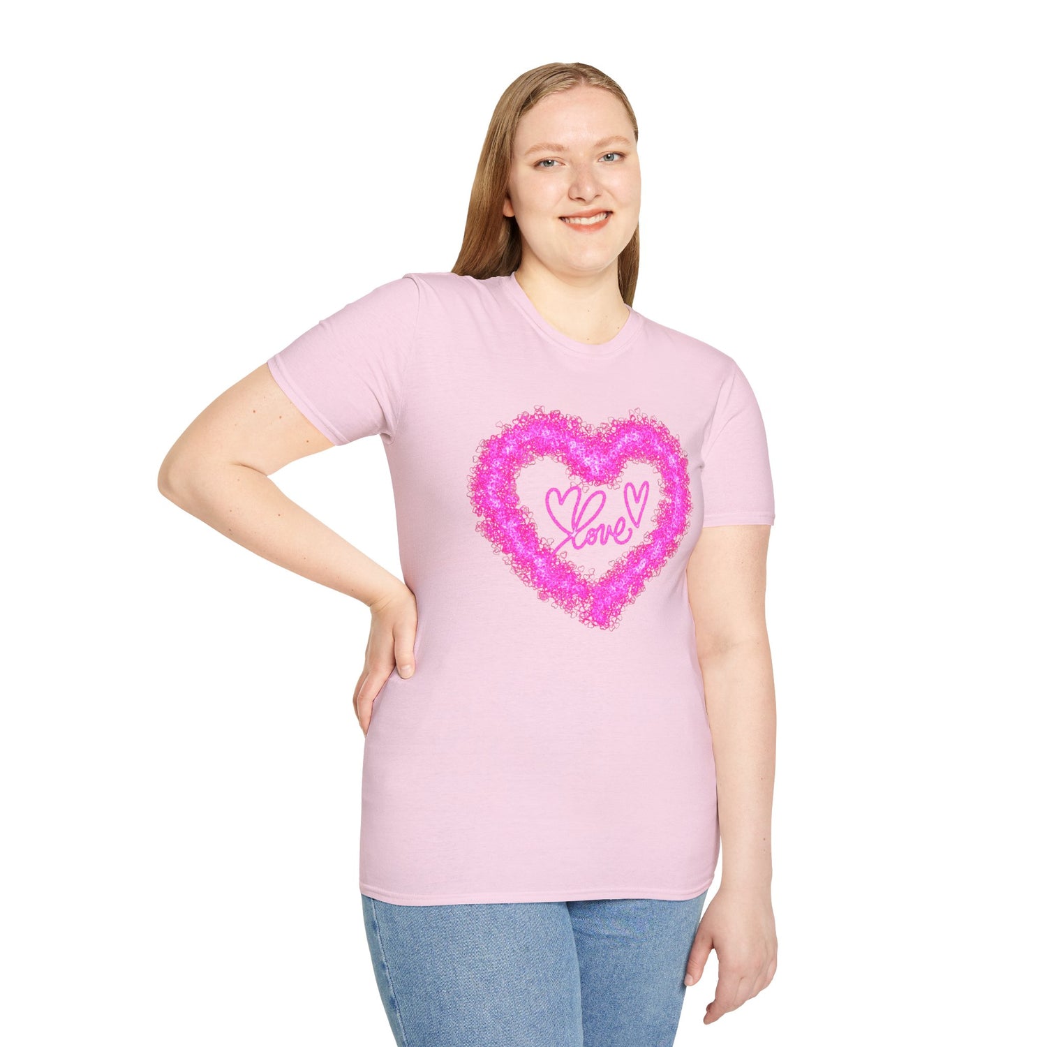 LOVE WITH HEART WREATH Unisex Softstyle T-Shirt