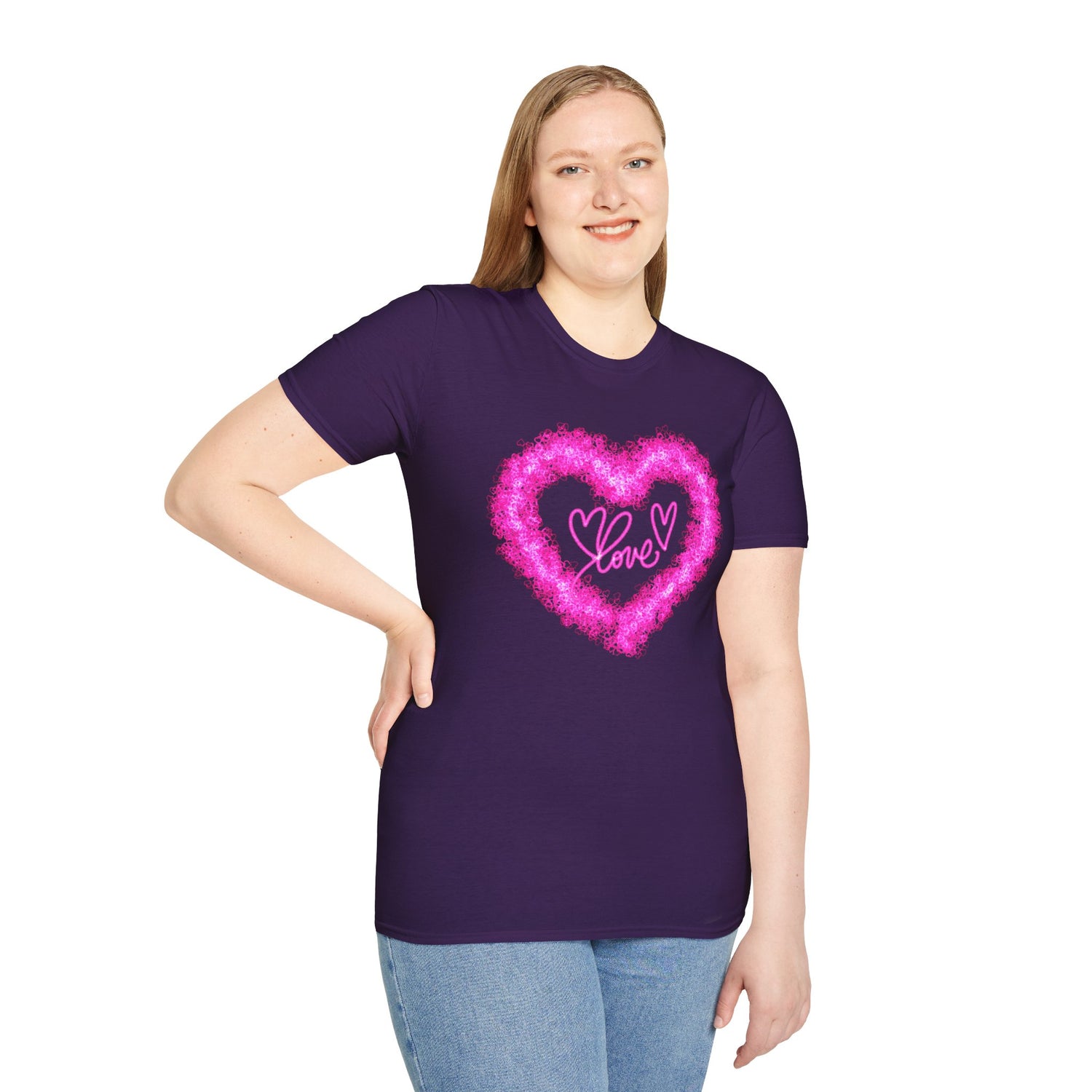 LOVE WITH HEART WREATH Unisex Softstyle T-Shirt