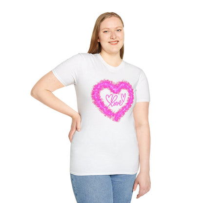 LOVE WITH HEART WREATH Unisex Softstyle T-Shirt