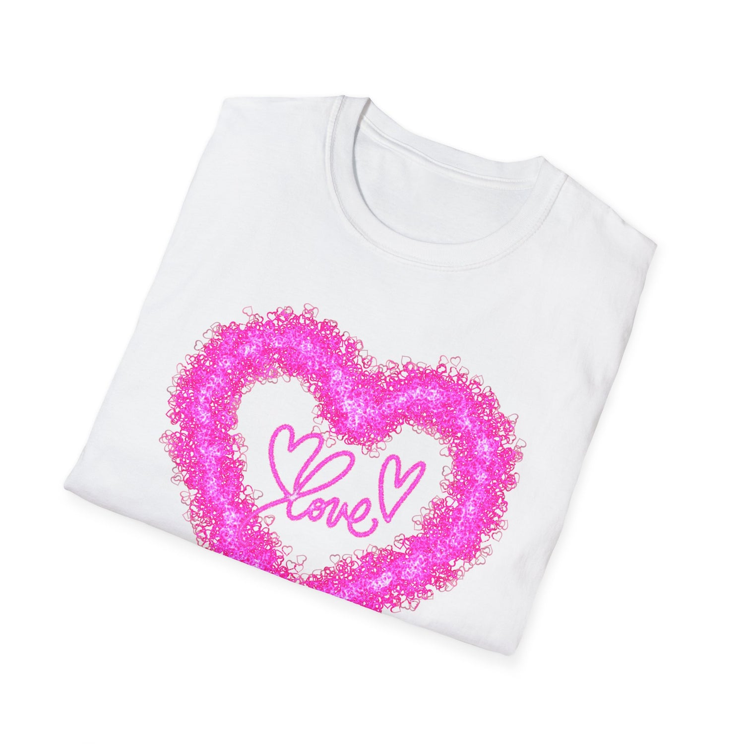 LOVE WITH HEART WREATH Unisex Softstyle T-Shirt