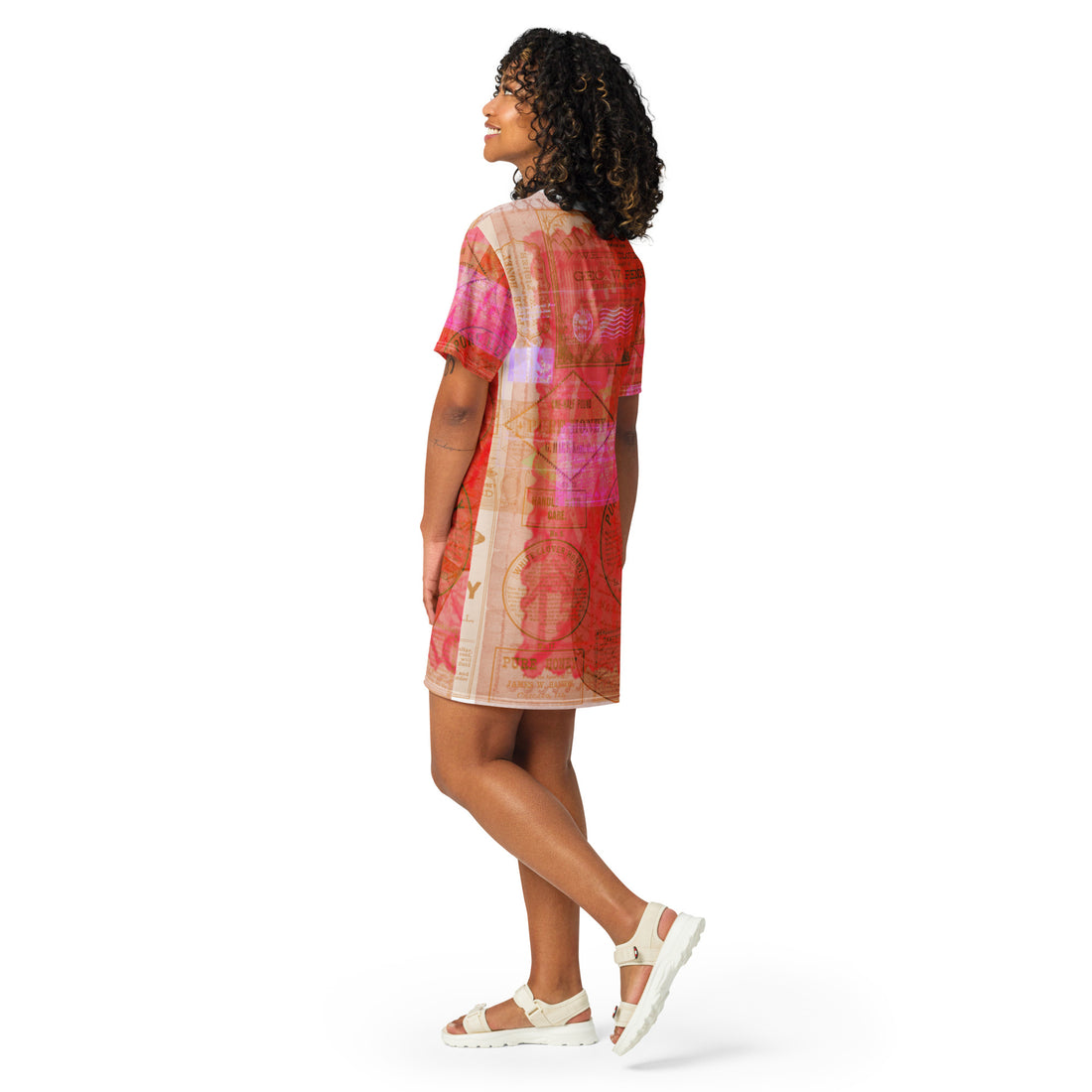 Beehive design; Printed T-shirt dress