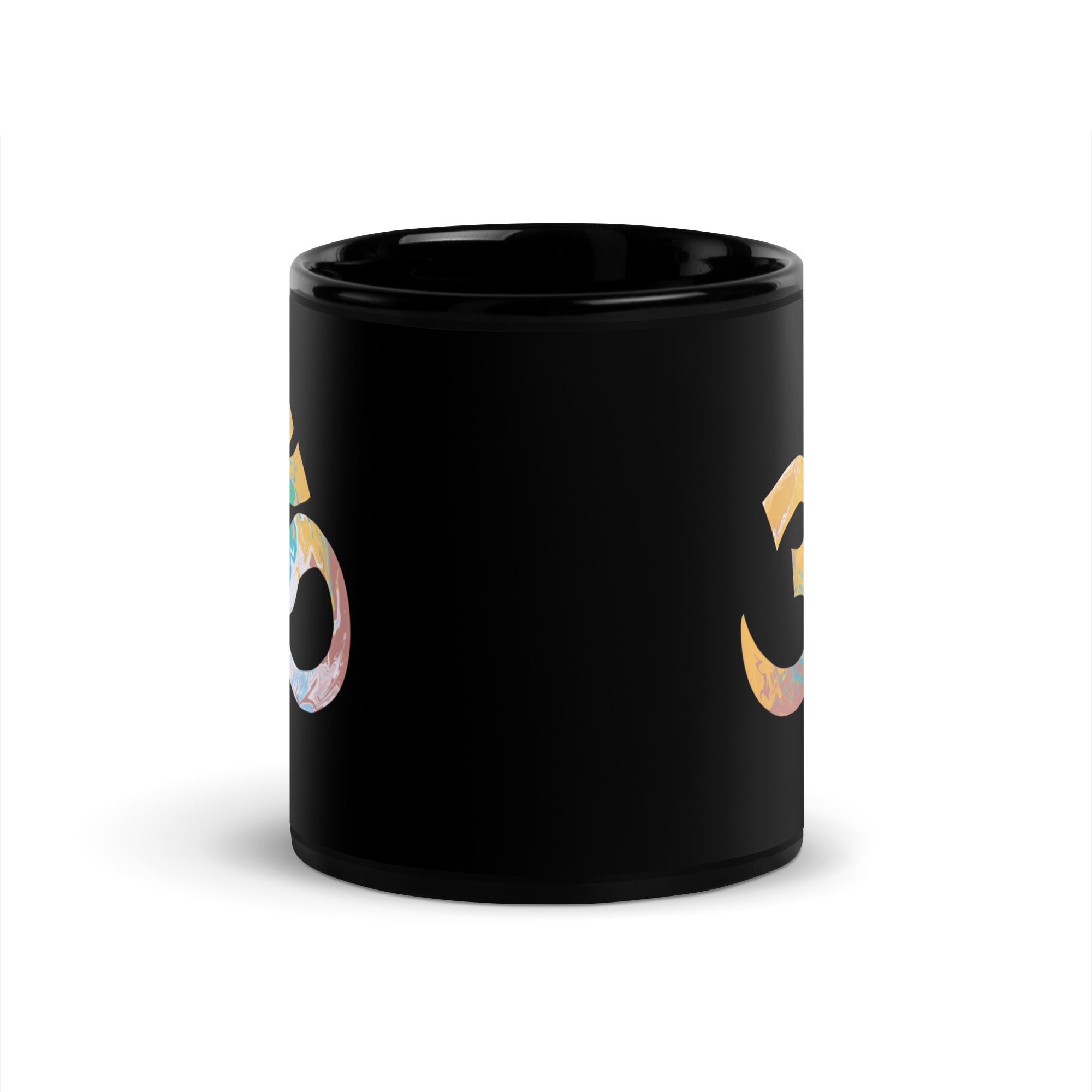 AUM NAMASTE Black Glossy Mug