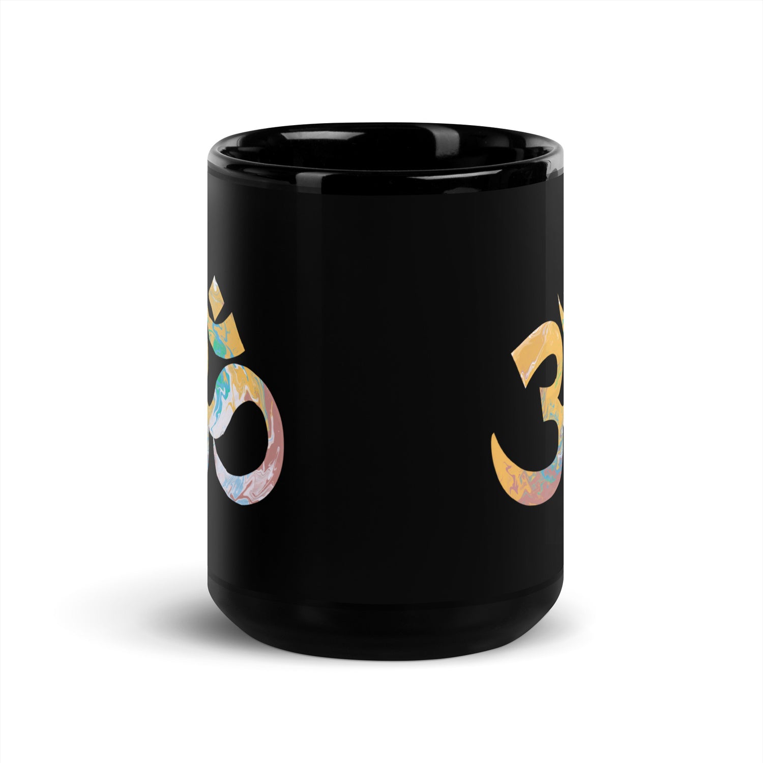 AUM NAMASTE Black Glossy Mug