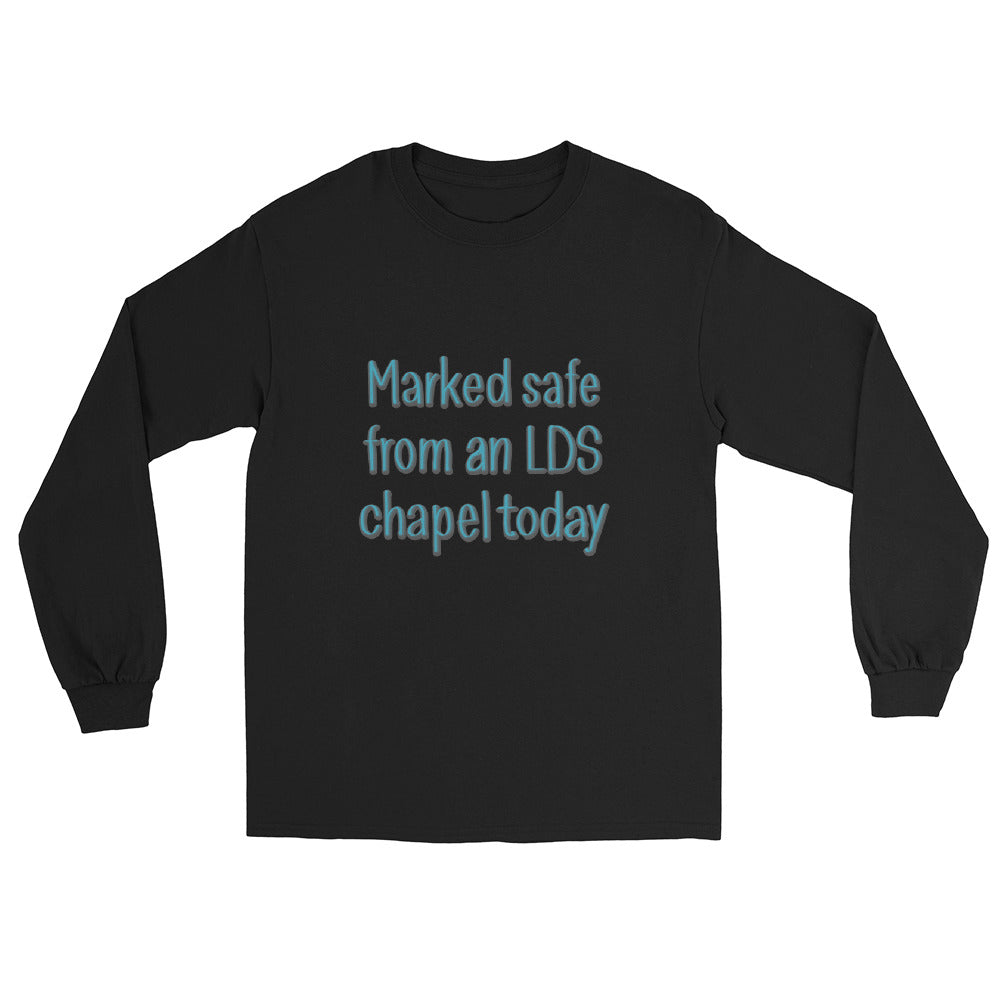 MARKED SAFE LDS CHAPEL Men’s Long Sleeve Shirt