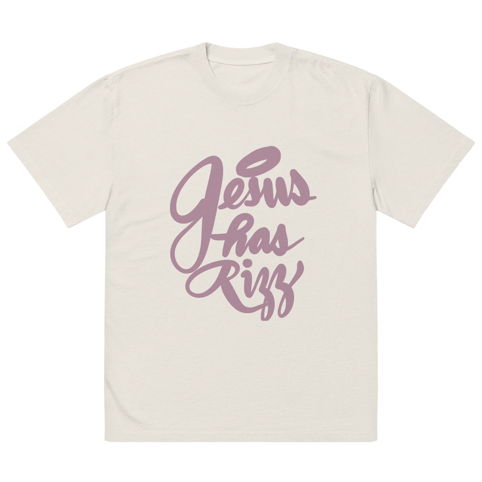 Jesus Has Rizz: Oversized faded t-shirt