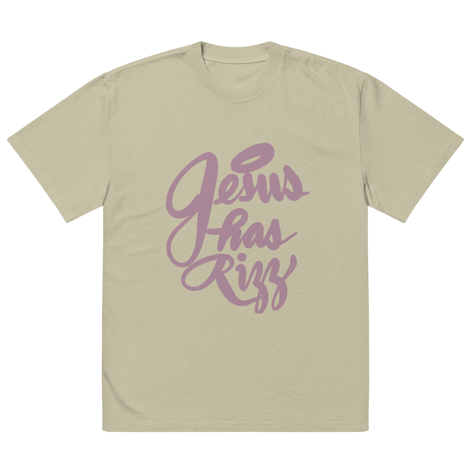 Jesus Has Rizz: Oversized faded t-shirt