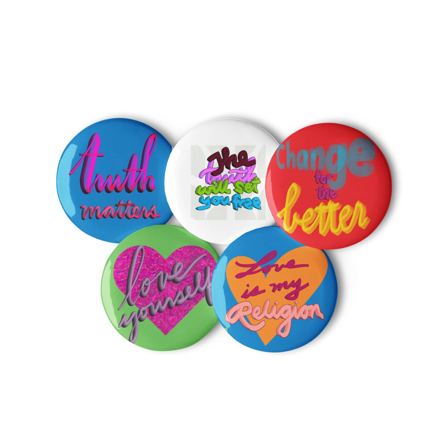 Set of pin buttons