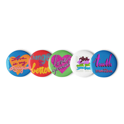 Set of pin buttons