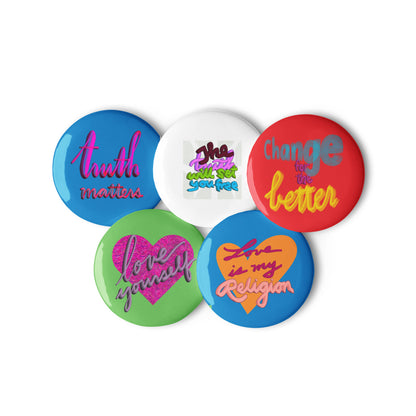 Set of pin buttons