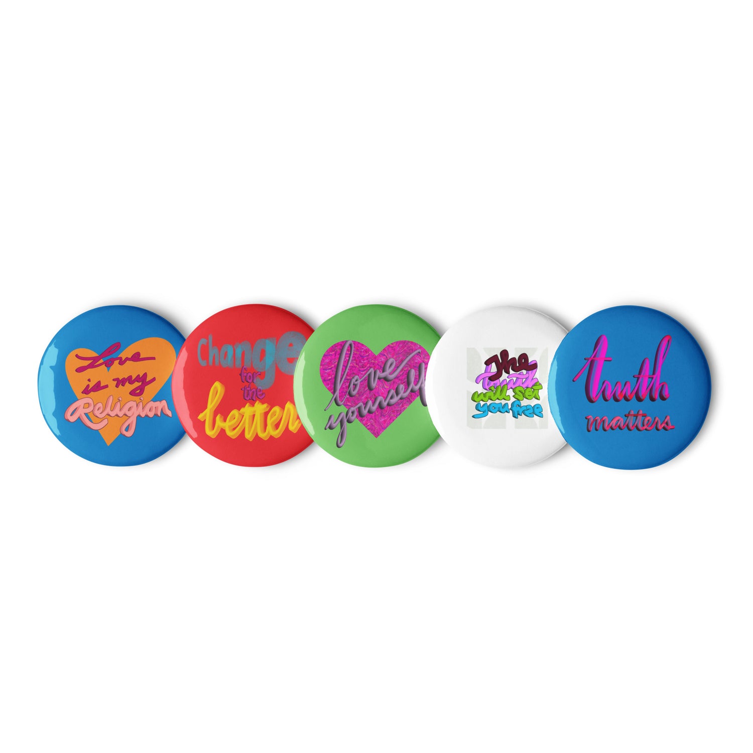 Set of pin buttons