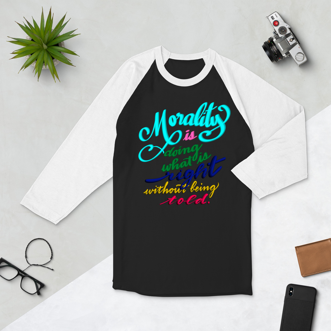 MORALITY: 3/4 sleeve raglan shirt