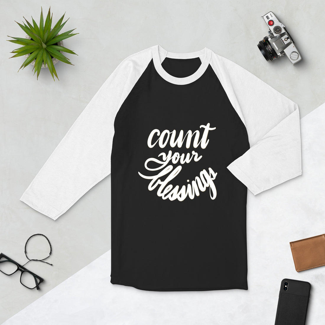 Count Your Blessings: 1/4 sleeve raglan shirt