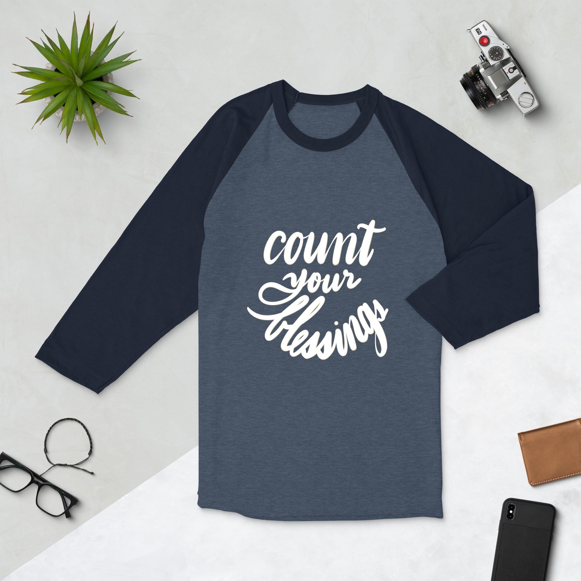 Count Your Blessings: 1/4 sleeve raglan shirt