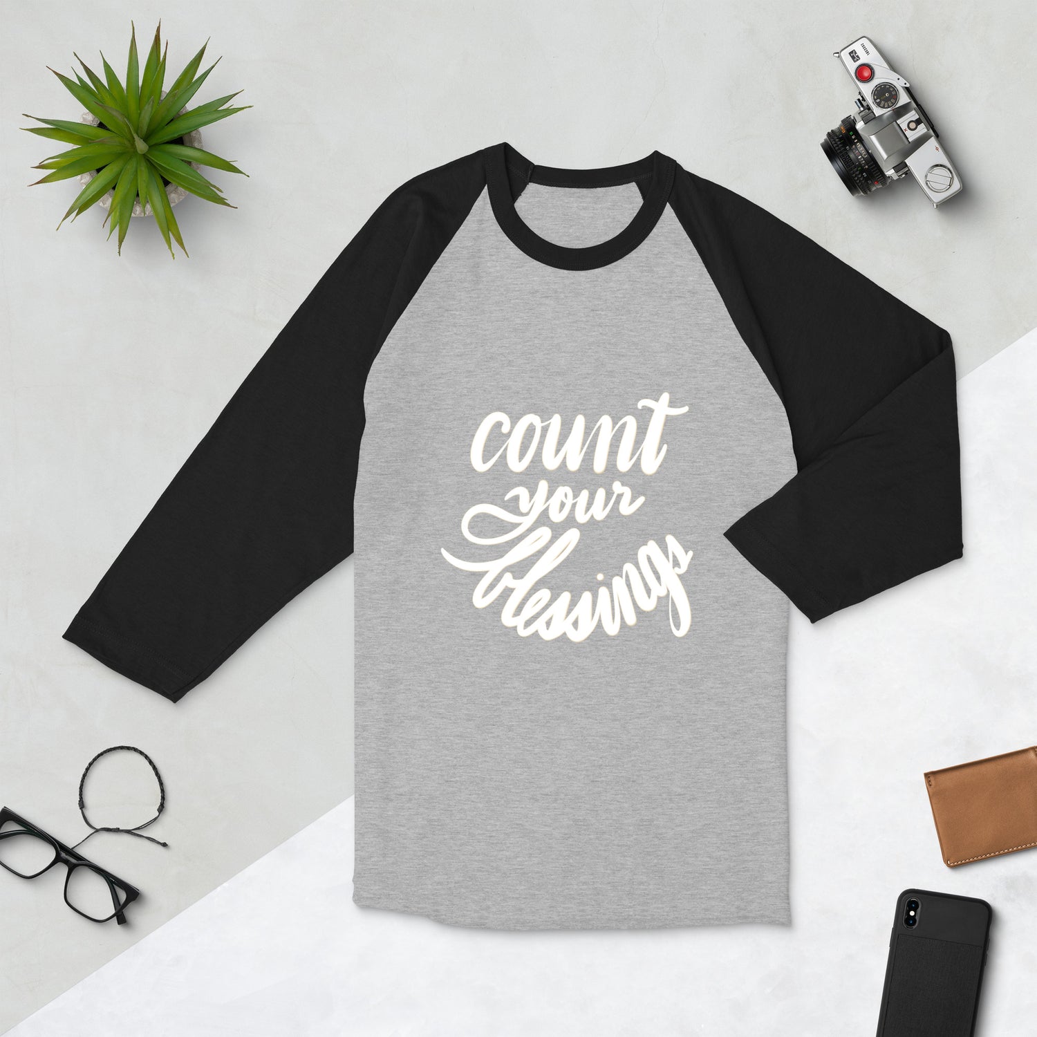 Count Your Blessings: 1/4 sleeve raglan shirt