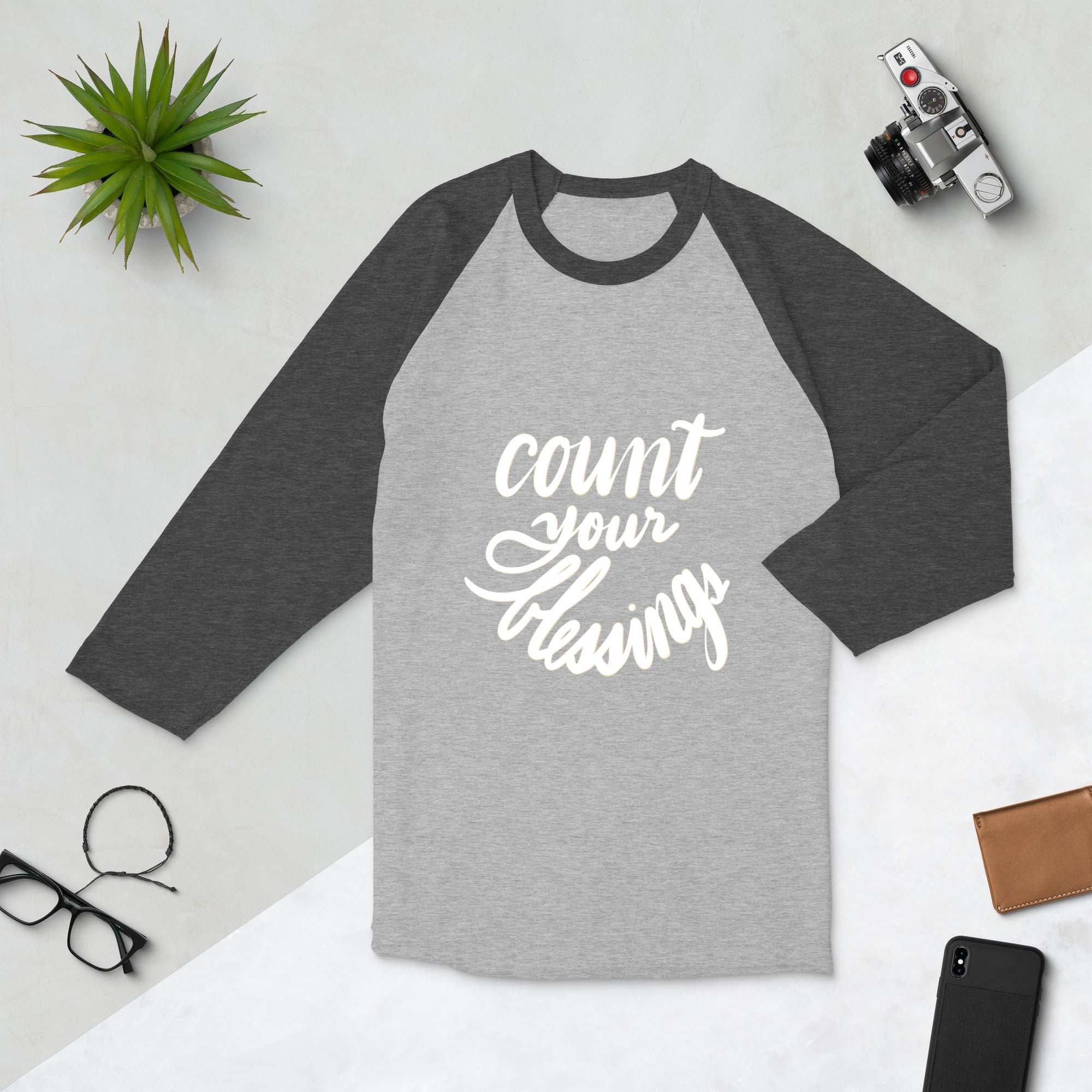 Count Your Blessings: 1/4 sleeve raglan shirt