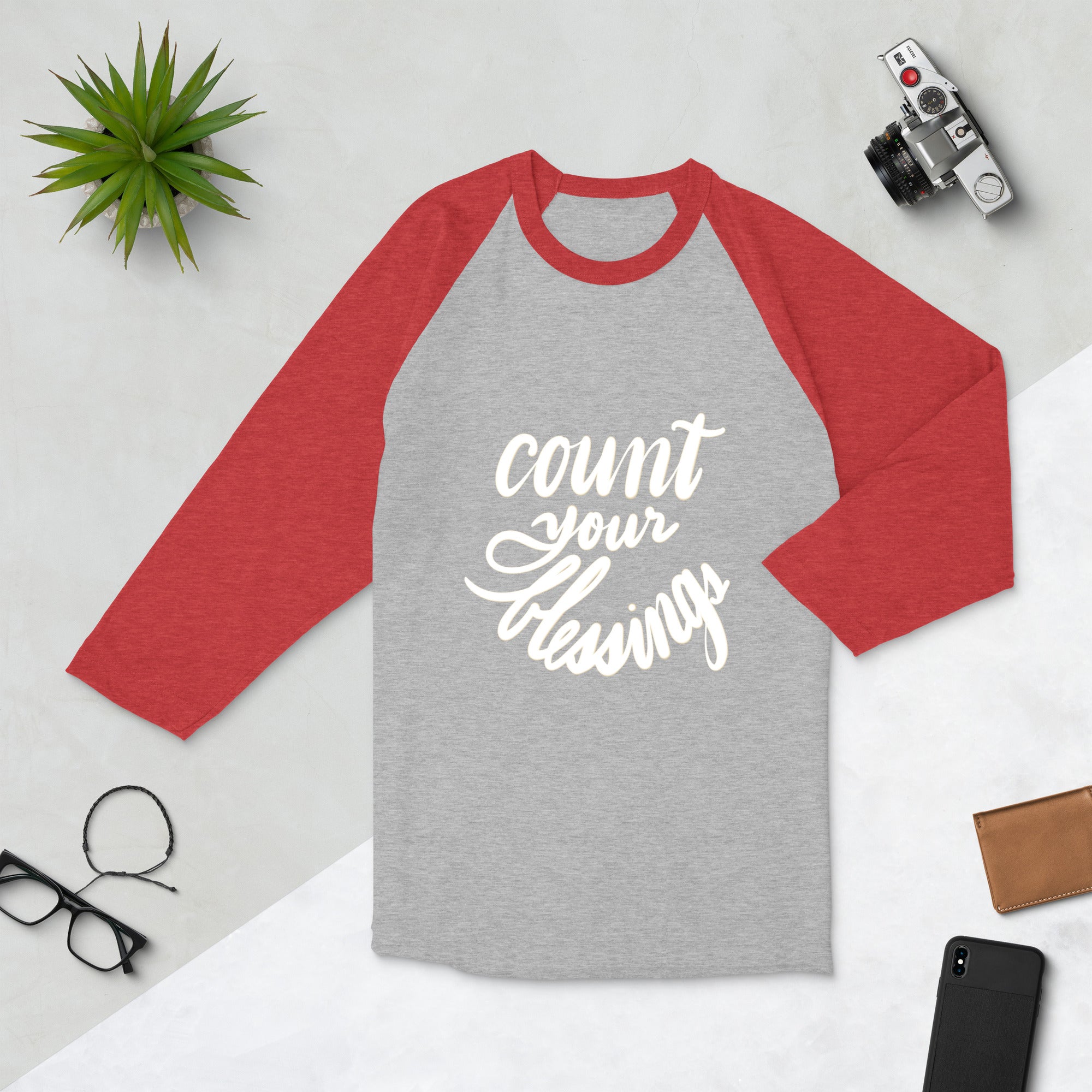 Count Your Blessings: 1/4 sleeve raglan shirt