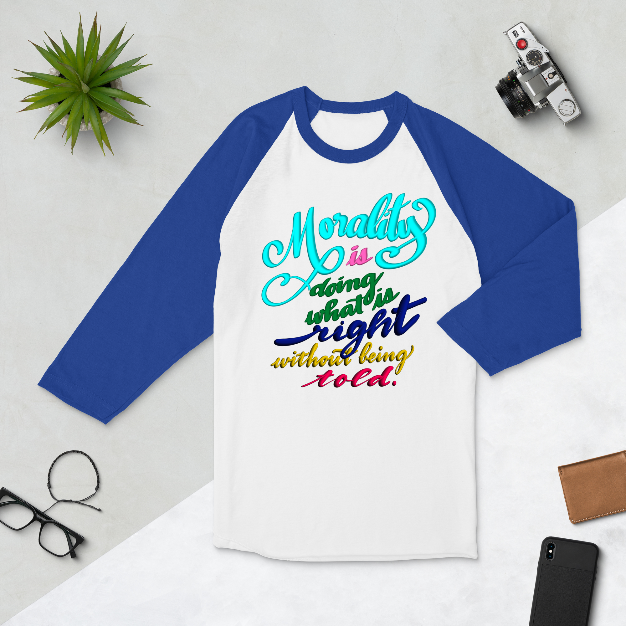 MORALITY: 3/4 sleeve raglan shirt