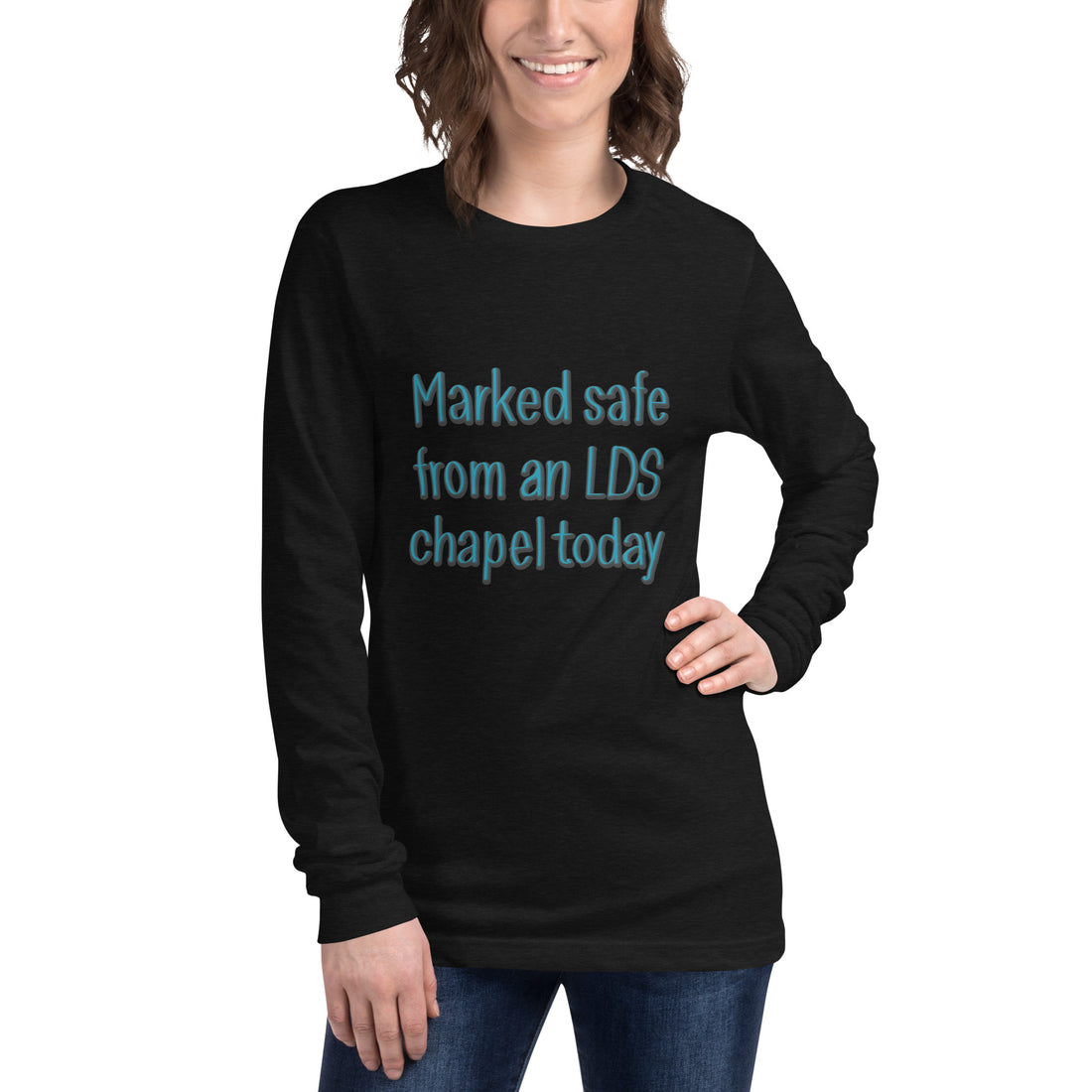 MARKED SAFE LDS CHAPEL Unisex Long Sleeve Tee