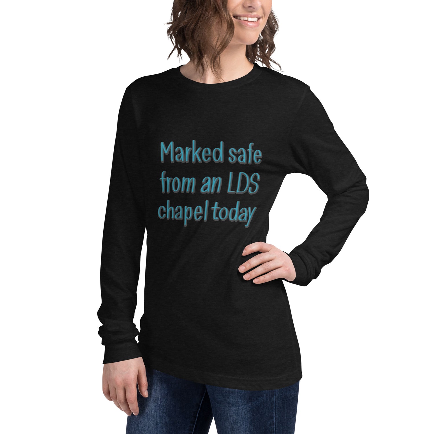 MARKED SAFE LDS CHAPEL Unisex Long Sleeve Tee