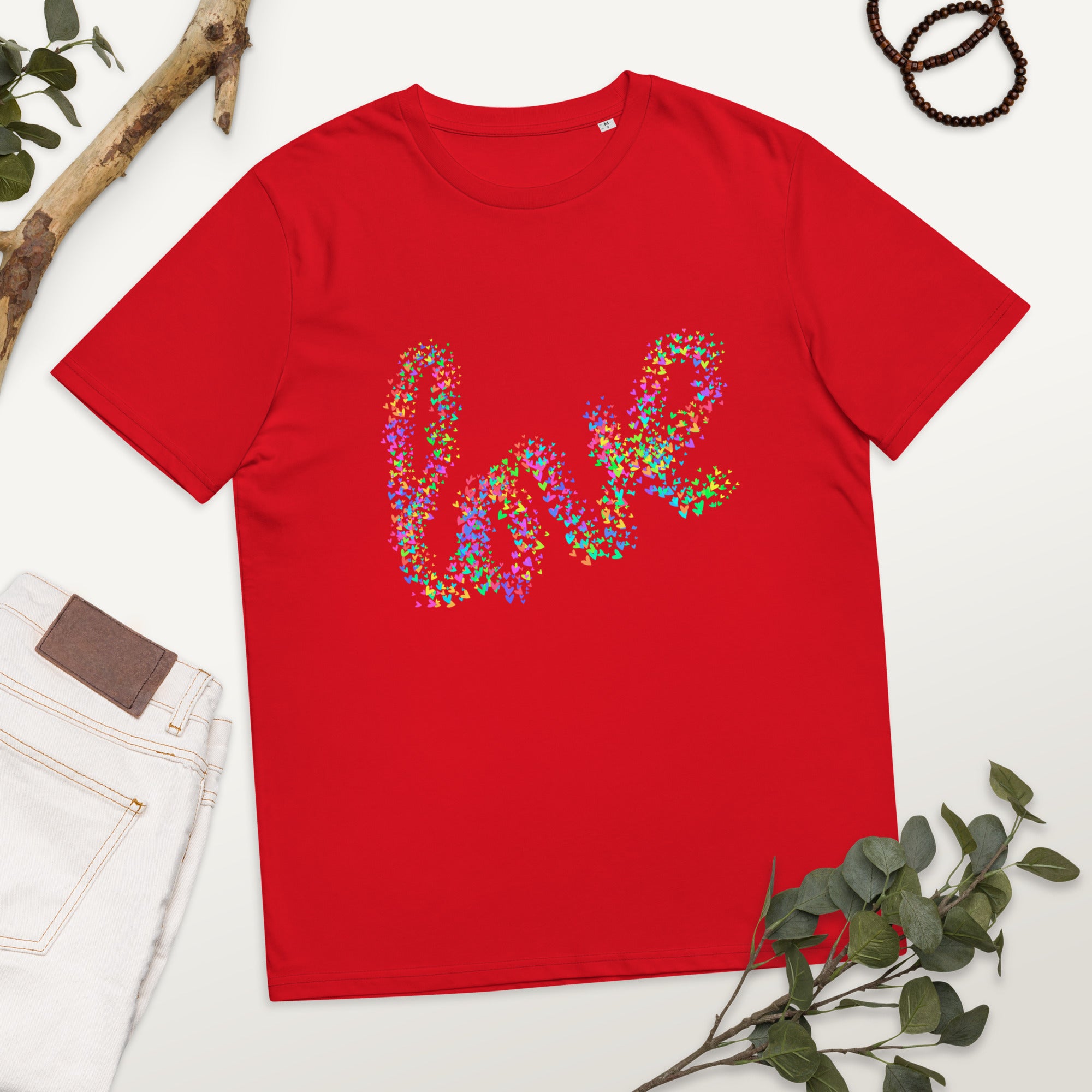 Love with little hearts: Unisex organic cotton t-shirt