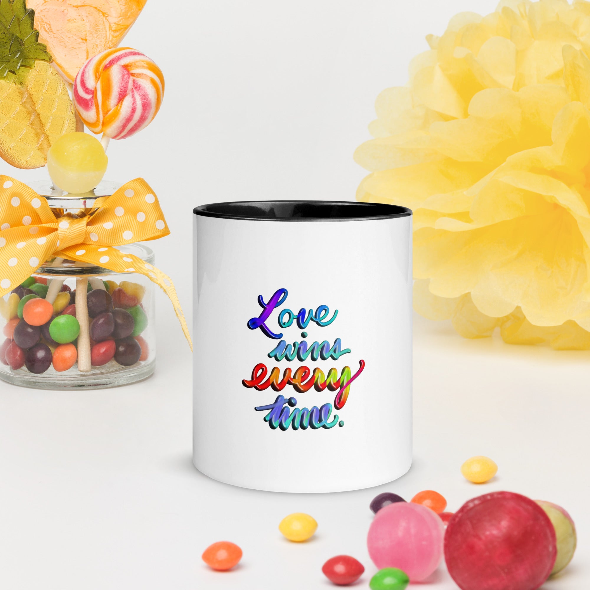 Mug with Color Inside: Love Wins Every Time