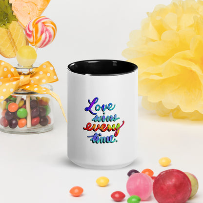 Mug with Color Inside: Love Wins Every Time