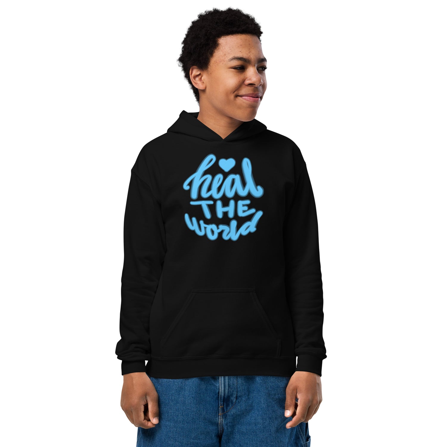 Heal the World: Youth heavy blend hoodie