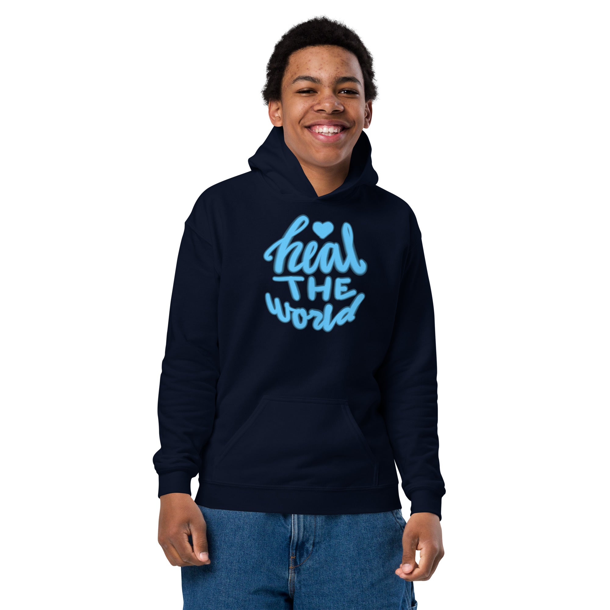 Heal the World: Youth heavy blend hoodie