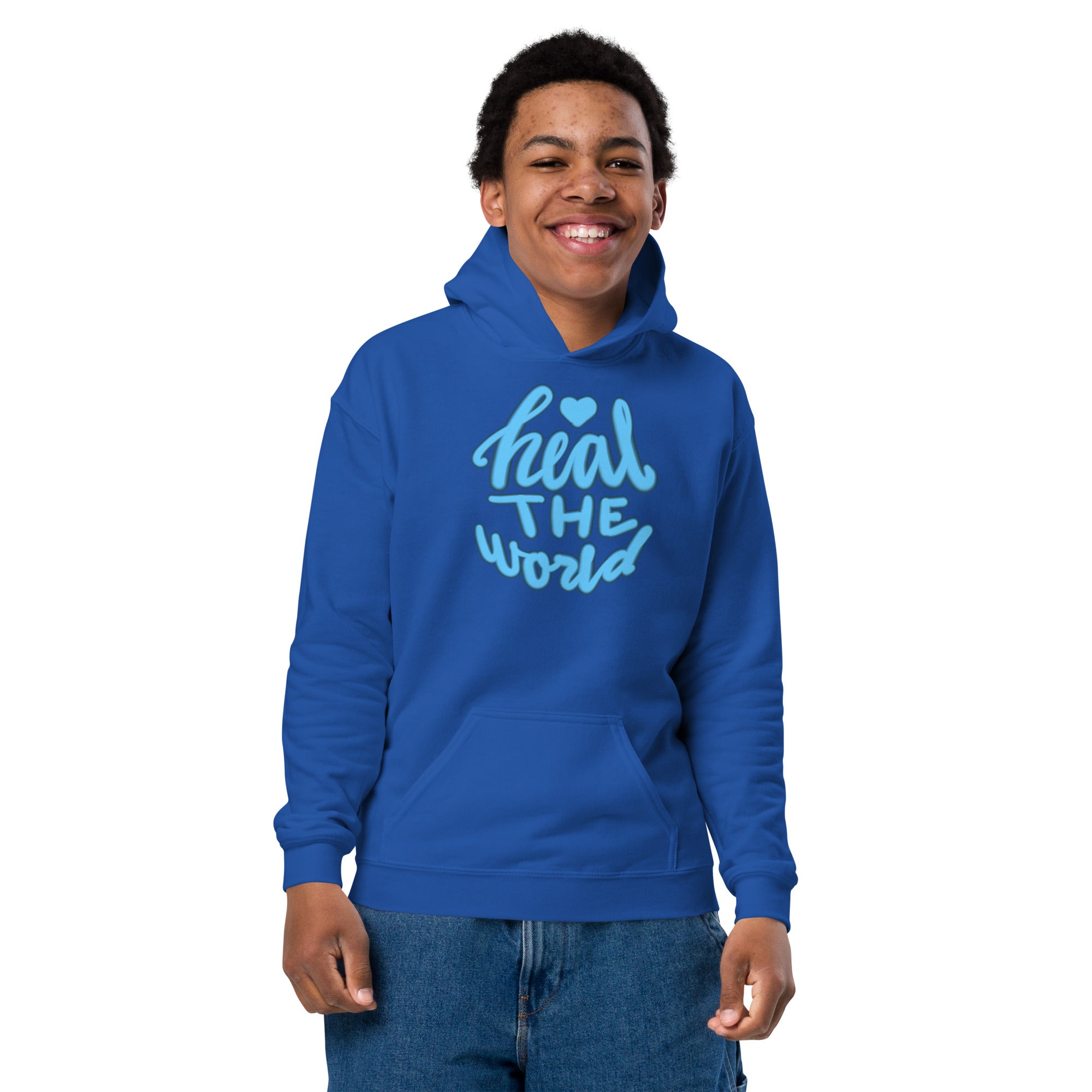 Heal the World: Youth heavy blend hoodie