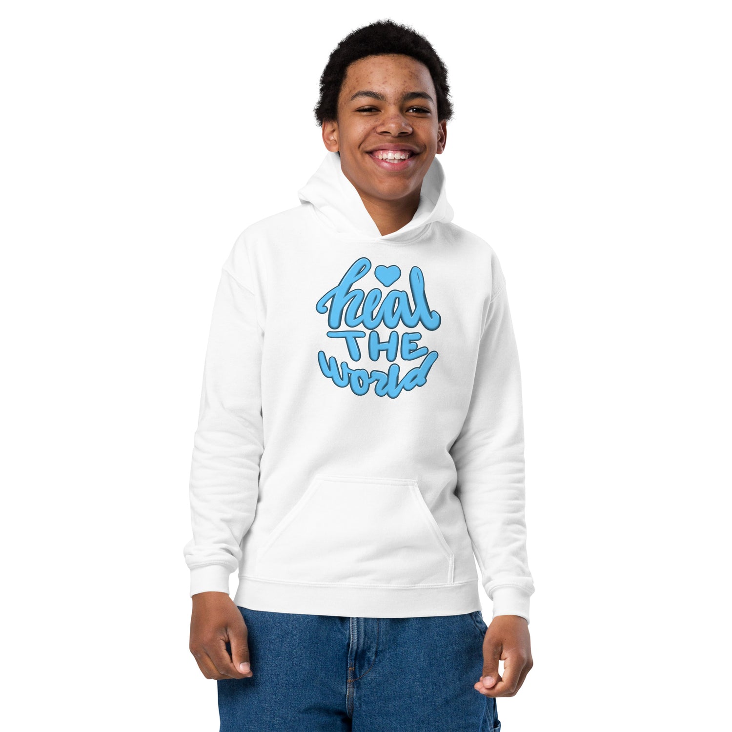 Heal the World: Youth heavy blend hoodie